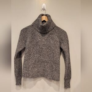Madewell Cross Back Gray Wool Cotton Blend Turtleneck Sweater Size S